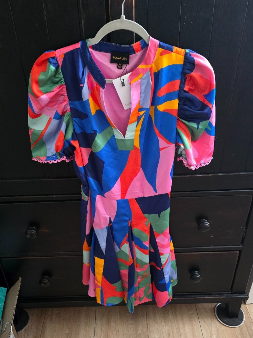SugarLips Chroma Abstract Midge Shift Mini Dress XS NWT